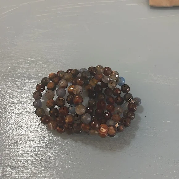 Multi Color Agate Coil Wrap Bracelet - Picture 3 of 7